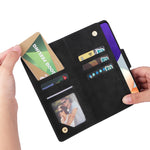 Custodia portafoglio in pelle con 9 slot carte per Galaxy A22