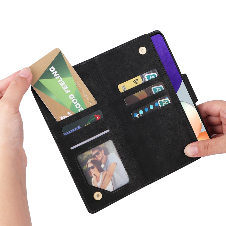 Custodia portafoglio in pelle con 9 slot carte per Galaxy A22