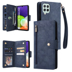 Custodia portafoglio in pelle con 9 slot carte per Galaxy A22