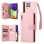 Custodia portafoglio in pelle con 9 slot carte per Galaxy A22