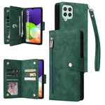 Custodia portafoglio in pelle con 9 slot carte per Galaxy A22
