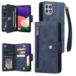 Custodia portafoglio in pelle con 9 slot carte per Galaxy A22