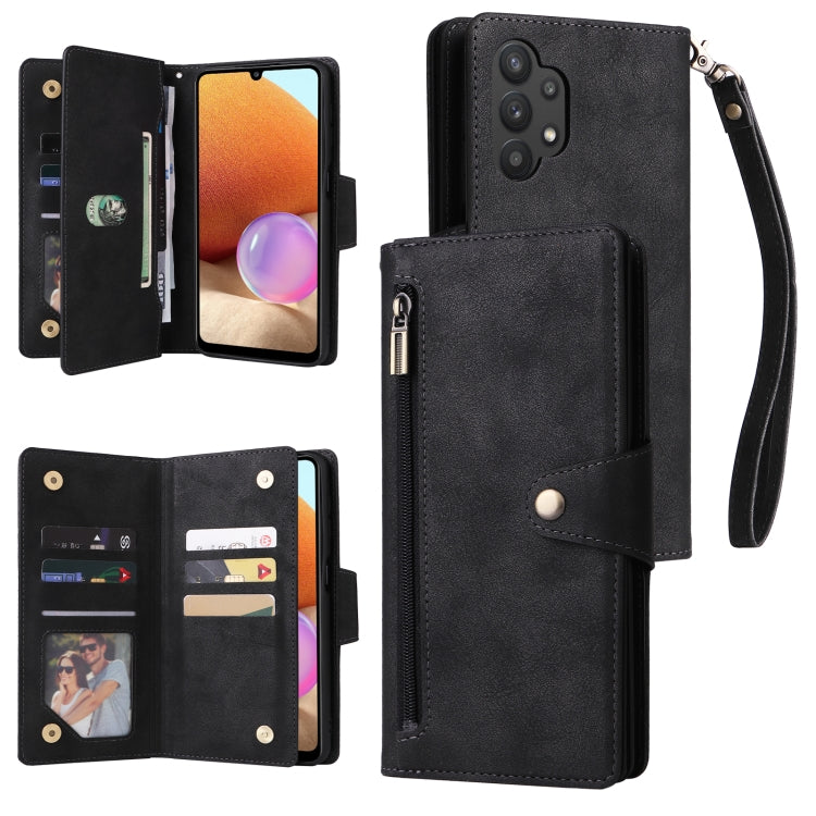 Custodia portafoglio in pelle con 9 slot carte per Galaxy A22