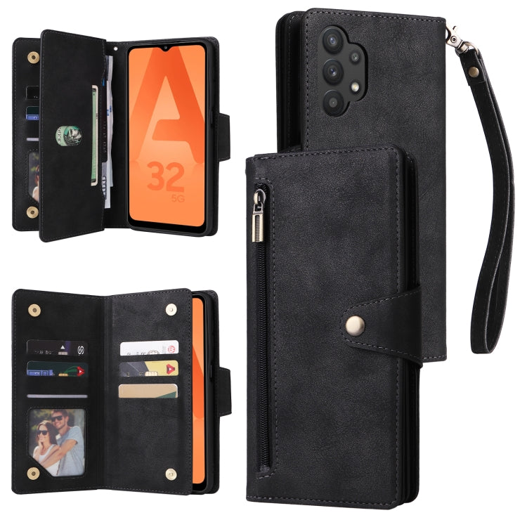 Custodia portafoglio in pelle con 9 slot carte per Galaxy A22