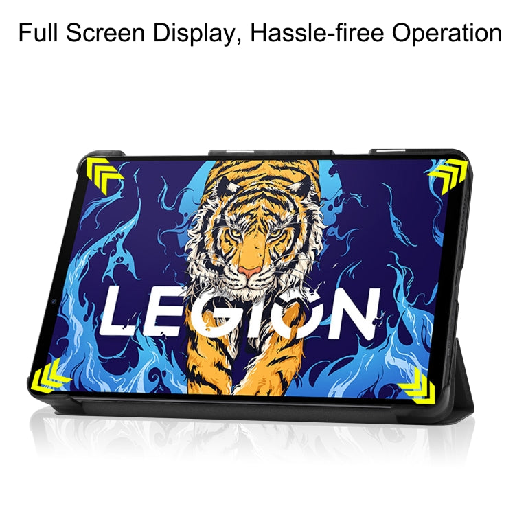 Custodia per tablet in pelle Custer Texture con supporto a tre pieghe, For Lenovo Legion Y700