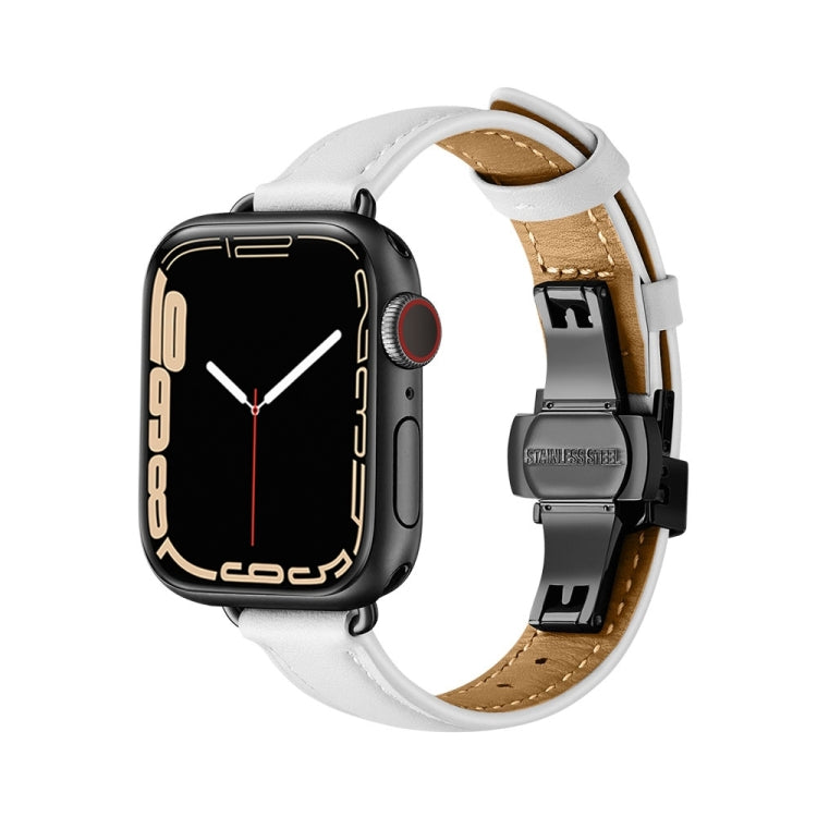 Cinturino in pelle con fibbia a farfalla per Apple Watch