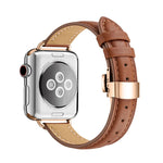 Cinturino in pelle con fibbia a farfalla per Apple Watch