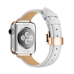 Cinturino in pelle con fibbia a farfalla per Apple Watch