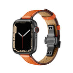 Cinturino in pelle con fibbia a farfalla per Apple Watch