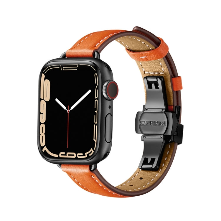 Cinturino in pelle con fibbia a farfalla per Apple Watch