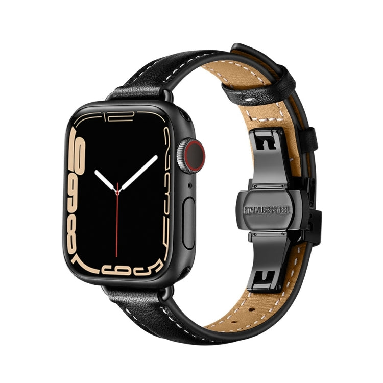 Cinturino in pelle con fibbia a farfalla per Apple Watch