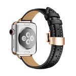 Cinturino in pelle con fibbia a farfalla per Apple Watch