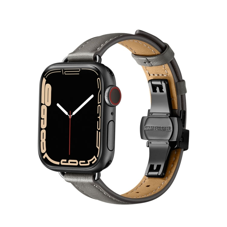 Cinturino in pelle con fibbia a farfalla per Apple Watch