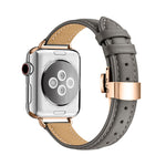 Cinturino in pelle con fibbia a farfalla per Apple Watch