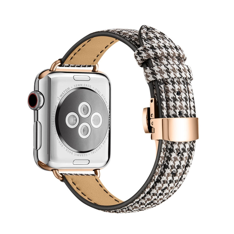 Cinturino in pelle con fibbia a farfalla per Apple Watch