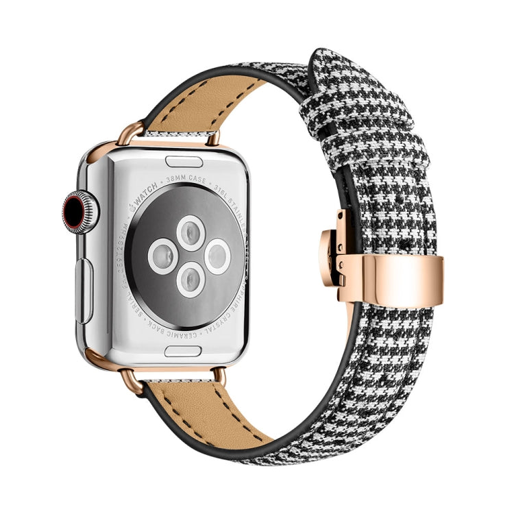 Cinturino in pelle con fibbia a farfalla per Apple Watch