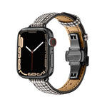 Cinturino in pelle con fibbia a farfalla per Apple Watch