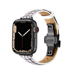 Cinturino in pelle con fibbia a farfalla per Apple Watch