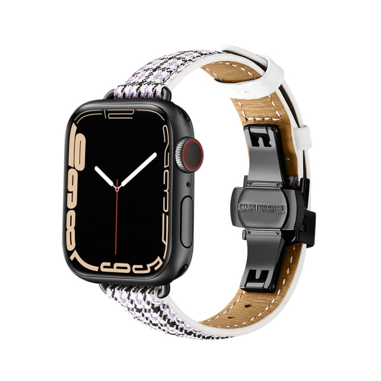 Cinturino in pelle con fibbia a farfalla per Apple Watch