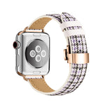 Cinturino in pelle con fibbia a farfalla per Apple Watch