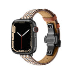 Cinturino in pelle con fibbia a farfalla per Apple Watch