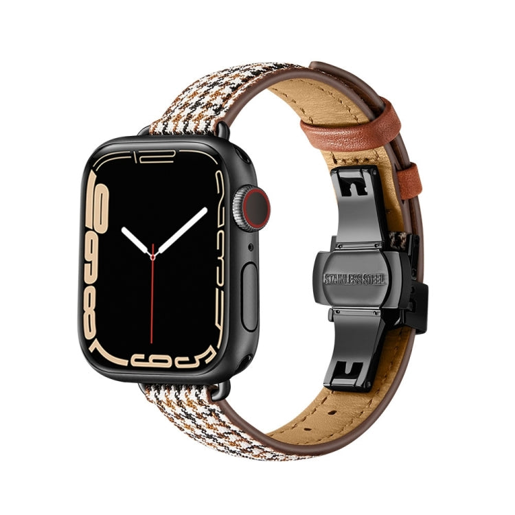 Cinturino in pelle con fibbia a farfalla per Apple Watch