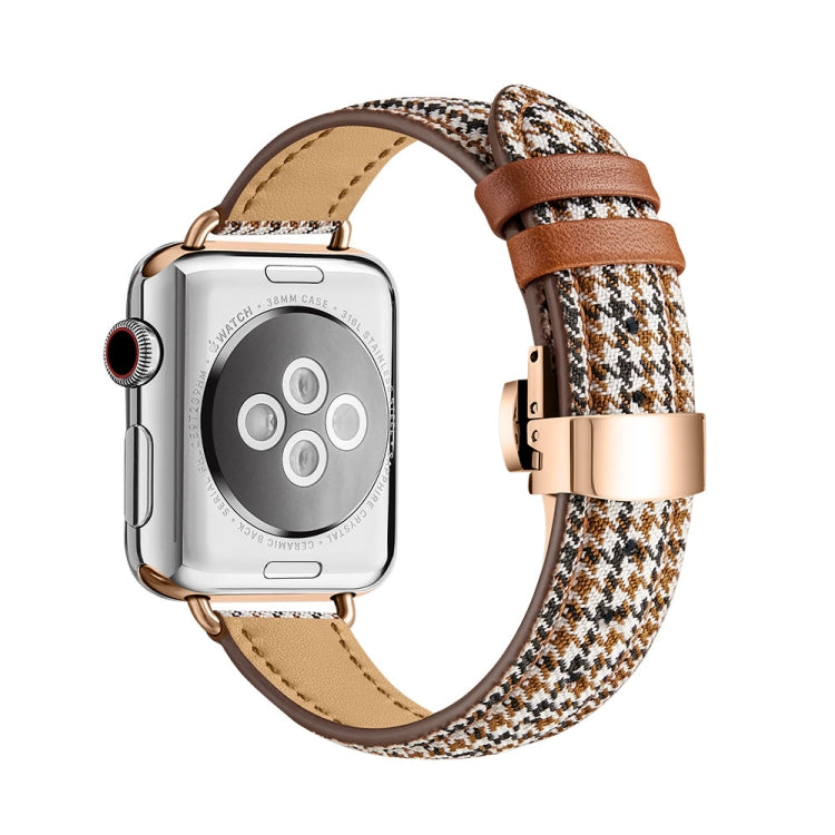 Cinturino in pelle con fibbia a farfalla per Apple Watch