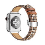 Cinturino in pelle con fibbia a farfalla per Apple Watch