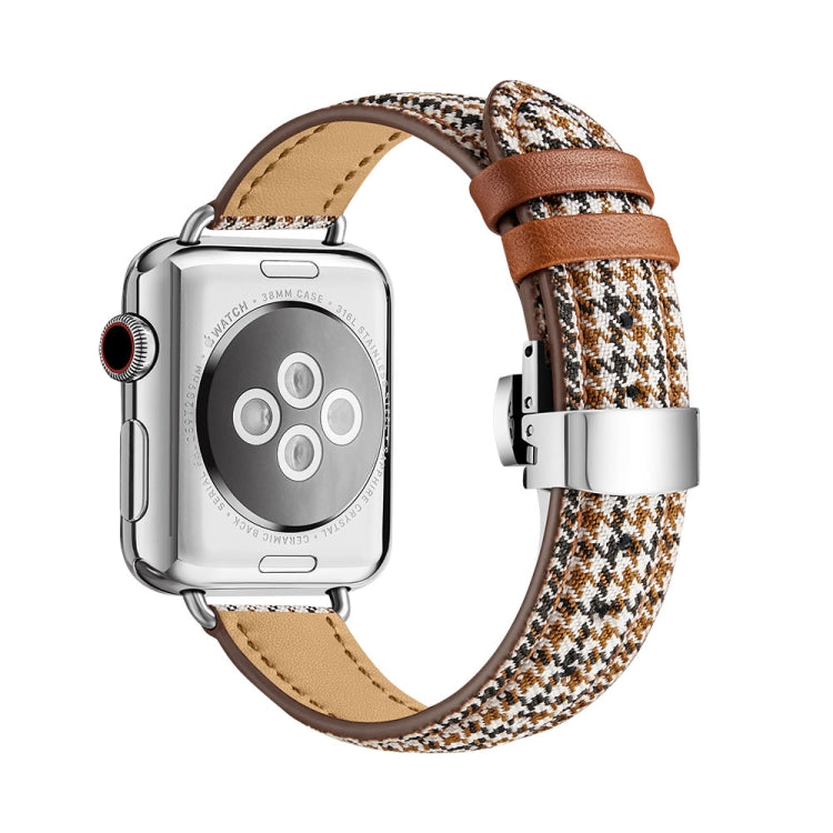 Cinturino in pelle con fibbia a farfalla per Apple Watch