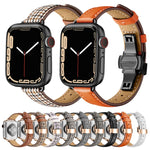 Cinturino in pelle con fibbia a farfalla per Apple Watch