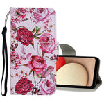 Custodia in pelle con motivo a disegno colorato, For Samsung Galaxy A02, For Samsung Galaxy A03s US Version