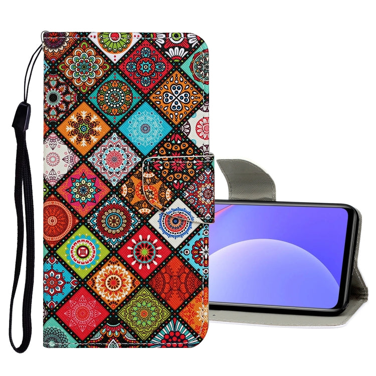 Custodia in pelle con motivo colorato per Xiaomi Redmi 10 2022 e K40