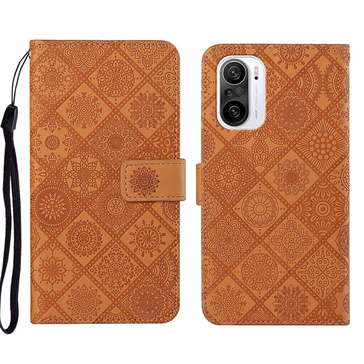 Custodia per cellulare in pelle con motivo goffrato stile etnico per Xiaomi
