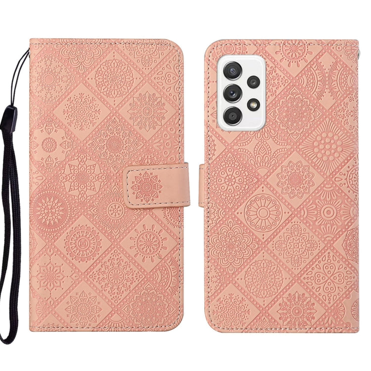 Custodia per cellulare in pelle con motivo goffrato stile etnico, For Samsung Galaxy A73 5G, For Samsung Galaxy S22+ 5G, For Samsung Galaxy S22 Ultra 5G