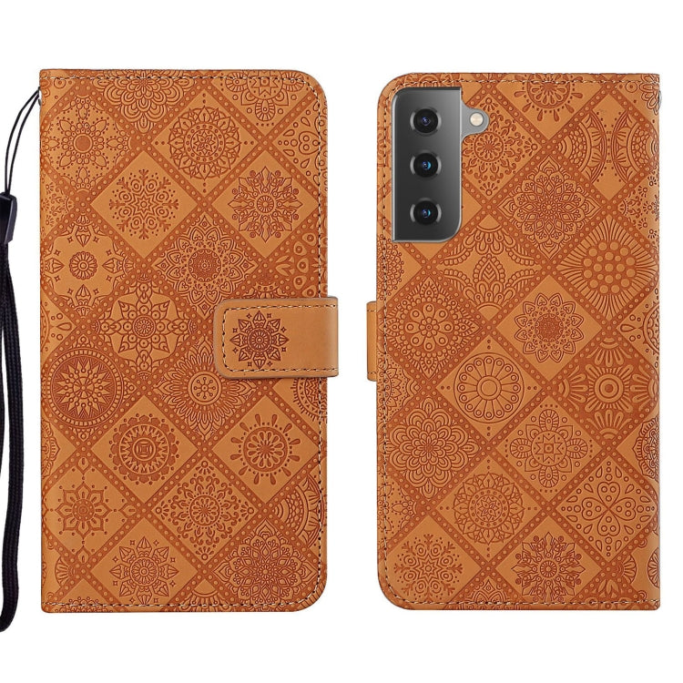 Custodia per cellulare in pelle con motivo goffrato stile etnico, For Samsung Galaxy S22 5G