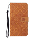 Custodia per cellulare in pelle con motivo goffrato stile etnico, For Samsung Galaxy S22 5G