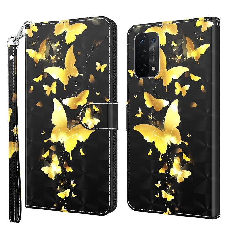 Custodia pelle flip modello pittura 3D per OPPO A54 5G e A74 5G