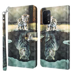 Custodia pelle flip modello pittura 3D per OPPO A54 5G e A74 5G