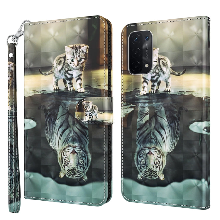 Custodia pelle flip modello pittura 3D per OPPO A54 5G e A74 5G
