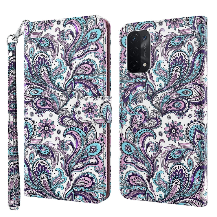 Custodia pelle flip modello pittura 3D per OPPO A54 5G e A74 5G