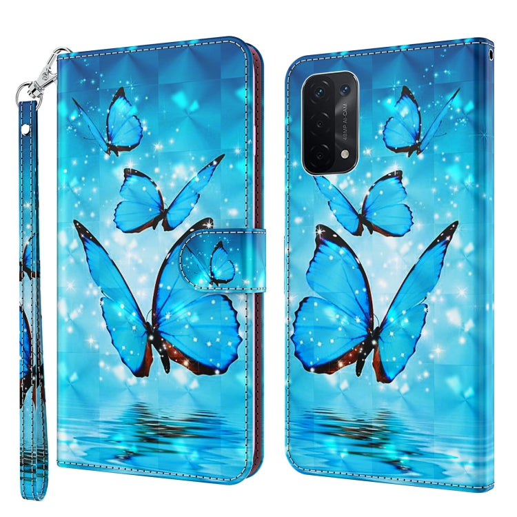 Custodia pelle flip modello pittura 3D per OPPO A54 5G e A74 5G