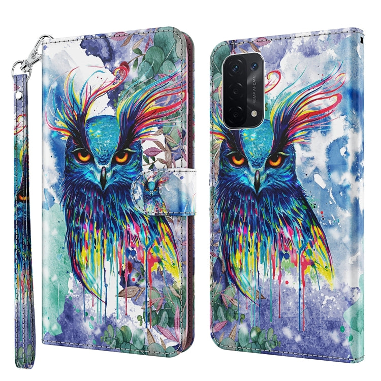 Custodia pelle flip modello pittura 3D per OPPO A54 5G e A74 5G