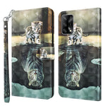 Custodia pelle flip modello pittura 3D per OPPO A54 5G e A74 5G