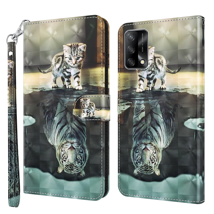 Custodia pelle flip modello pittura 3D per OPPO A54 5G e A74 5G