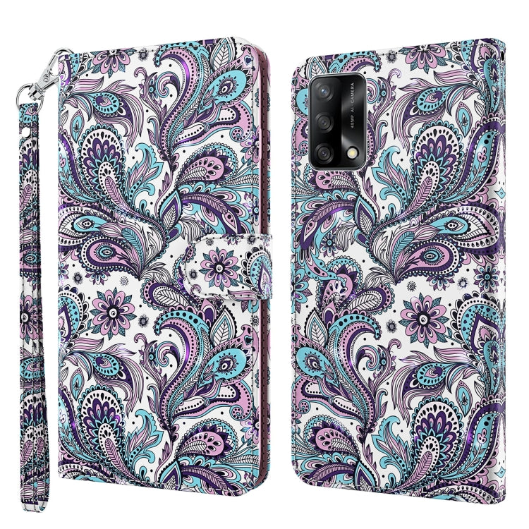 Custodia pelle flip modello pittura 3D per OPPO A54 5G e A74 5G