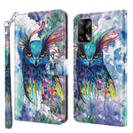 Custodia pelle flip modello pittura 3D per OPPO A54 5G e A74 5G