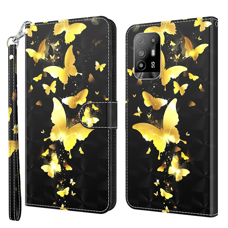 Custodia pelle flip con pittura 3D per OPPO A94 5G e A95 5G