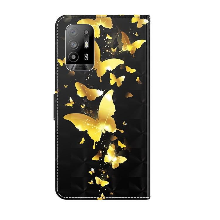 Custodia pelle flip con pittura 3D per OPPO A94 5G e A95 5G