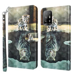 Custodia pelle flip con pittura 3D per OPPO A94 5G e A95 5G