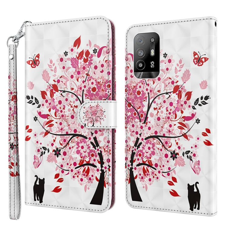Custodia pelle flip con pittura 3D per OPPO A94 5G e A95 5G